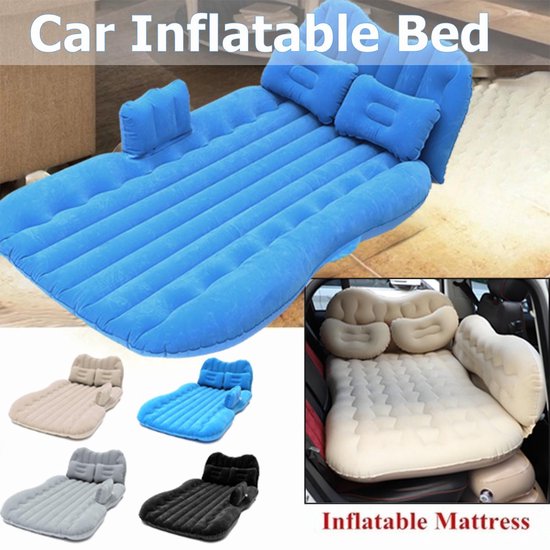 Auto Achterbank Cover Auto bed Reisbed Vochtbestendige Opblaasbare Matras Luchtbed voor Auto-interieur 135cmx88cmx36cm - Grijs van Merkloos — afbeelding 2