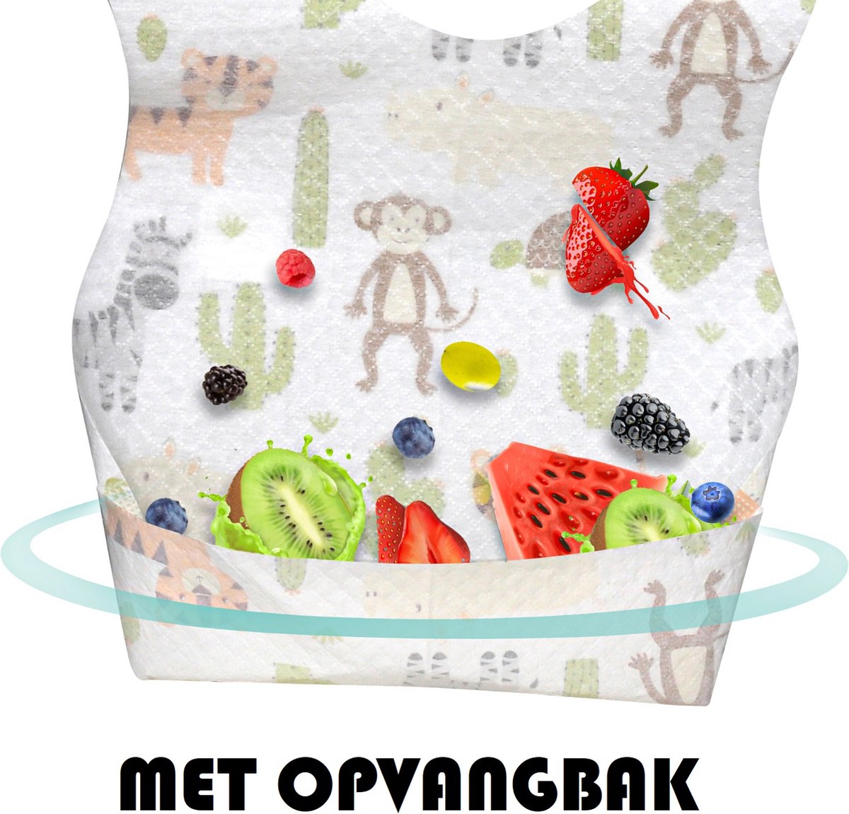 20 Stuks - Wegwerp slabbetjes - Baby Peuter - Eekhoorntje en Luiaard
