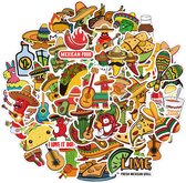 Mexico Stickers - Taco's - Sombrero - set 50 stuks - Laptop Stickers - Stickervellen