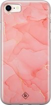Casimoda® hoesje - Geschikt voor iPhone 8 - Marmer Roze - Siliconen/TPU telefoonhoesje - Backcover - Marmer - Roze