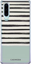 Casimoda® hoesje - Geschikt voor Huawei P30 - Stripes On Stripes - Siliconen/TPU - Soft Case - Blauw - Gestreept