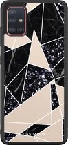 Casimoda® hoesje - Geschikt voor Samsung Galaxy A51 - Abstract Painted - Zwart TPU Backcover - Geometrisch patroon - Bruin/beige