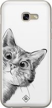 Casimoda® hoesje - Geschikt voor Samsung A5 2017 - Peekaboo - Backcover - Siliconen/TPU - Zwart