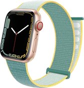 Nylon Smartwatch bandje - Geschikt voor  Apple Watch 8 nylon loop bandje - sunshine - Maat: 41mm - Strap-it Horlogeband / Polsband / Armband