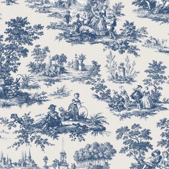 Blooming Garden 6 - Stilleven - Vliesbehang - Muurdecoratie - Wallpaper - Blauw - 0,53 x 10,05 M.
