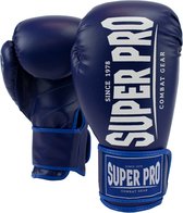 Gants de boxe Super Pro Combat Gear Champ (kick) Bleu / Blanc 14oz