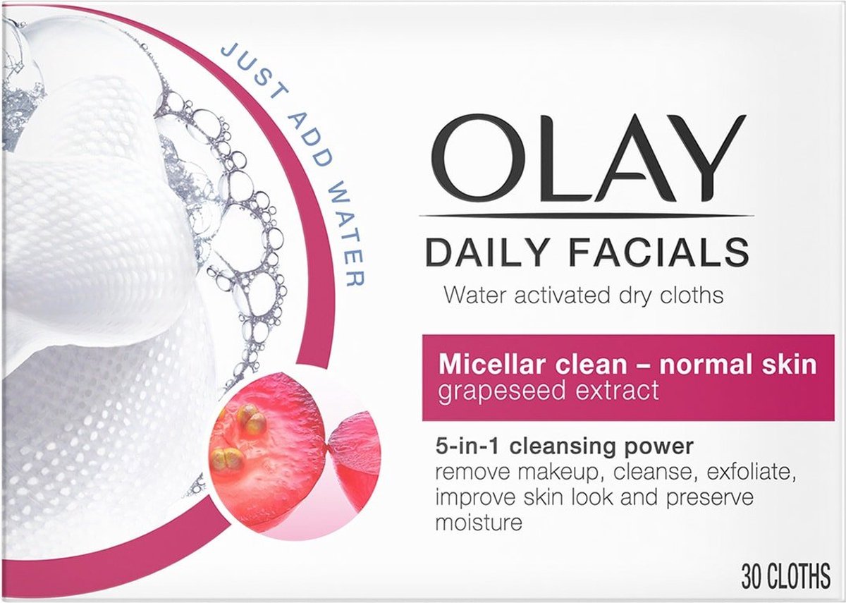 Make-Up Verwijderdoekjes Cleanse Daily Facials Micellar Olay (30 pcs) Normale huid