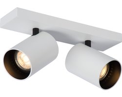 Atmooz - Plafondspots Plafondlamp Nuo 2 - Opbouwspot - 2 lichtbronnen - Wit - Slaapkamer / Woonkamer - Industrieel - Hoogte 12cm - Metaal