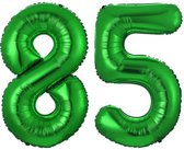Ballon Feuille Numéro 85 Ans Vert Anniversaire Décoration Hélium Numéro Ballons Décoration De Fête Avec Paille - 86cm