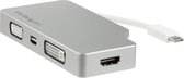 Bol.com StarTech Aluminium A/V reisadapter: 4-in-1 USB-C naar VGA DVI HDMI of mDP - 4K aanbieding