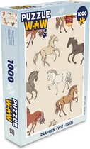 Puzzel Paarden - Wit - Grijs - Meisjes - Kinderen - Meiden - Legpuzzel - Puzzel 1000 stukjes volwassenen