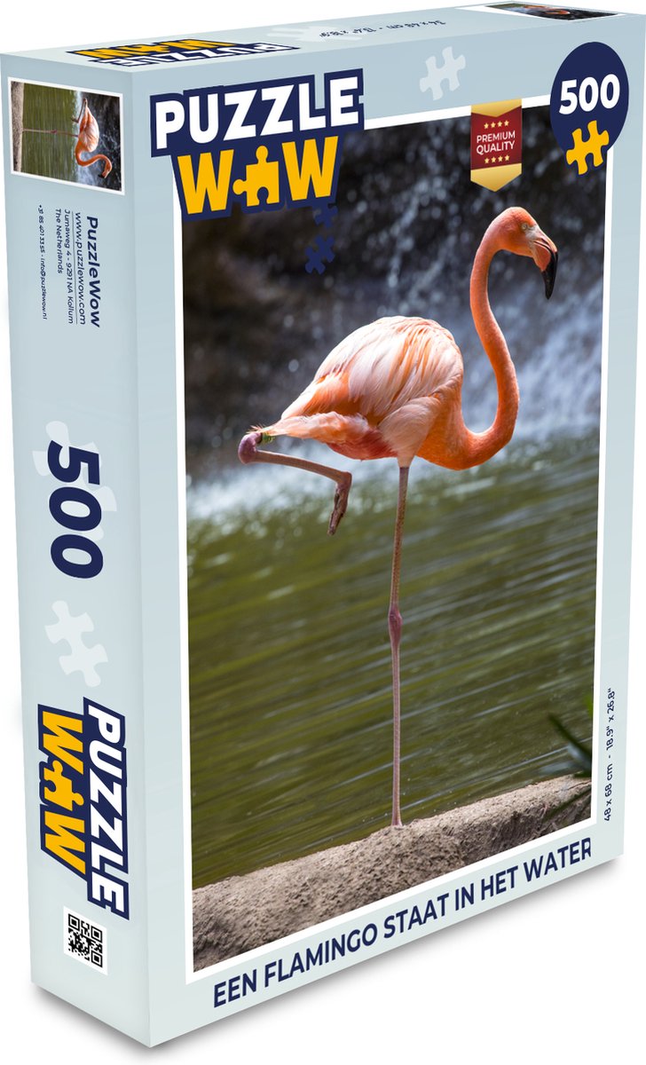 Puzzel Een flamingo staat in het water - Legpuzzel - Puzzel 500 stukjes |  bol.