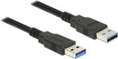 Delock USB-kabel USB 3.2 Gen1 (USB 3.0 / USB 3.1 Gen1) USB-A stekker, USB-A stekker 0.50 m Zwart Vergulde steekcontacte