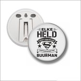 Button Met Clip 58 MM - Elke Held Heeft Een Naam - Buurman