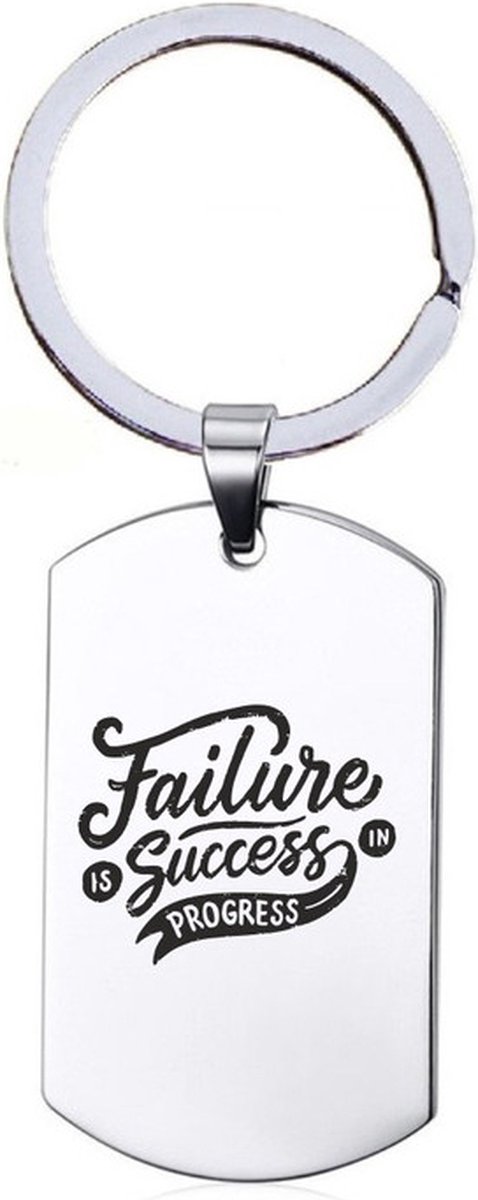 Sleutelhanger RVS - Failure is Succes In Progress