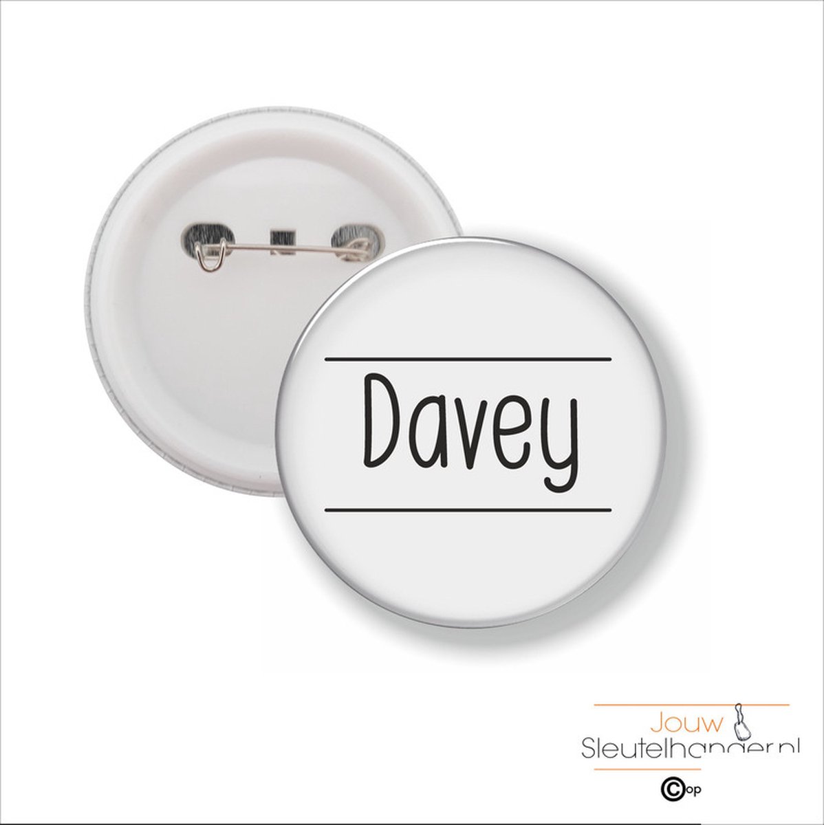 Button Met Speld 58 MM - Davey