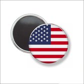Button Met Magneet 58 MM - Vlag USA - NIET VOOR KLEDING