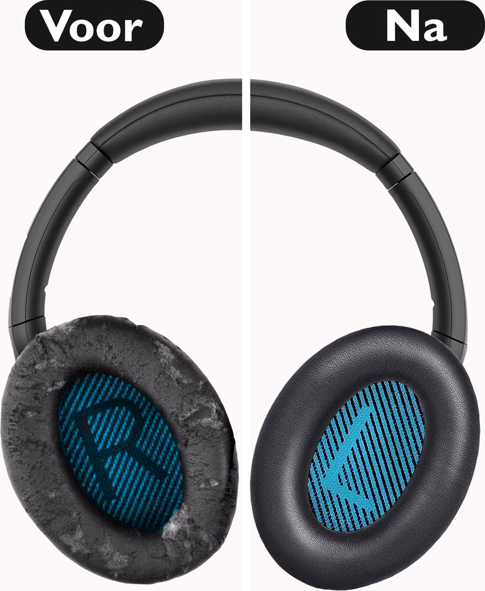 Set Oorkussens voor Bose Koptelefoon met installatie gereedschap - Zwart Blauw - QuietComfort 35 - QC35II - QC35 - QC25 - QC15 - QC2 - Soundtrue - Soundlink Around-Ear II AE2 – foto 2