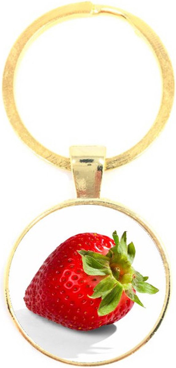 Sleutelhanger Glas - Aardbei