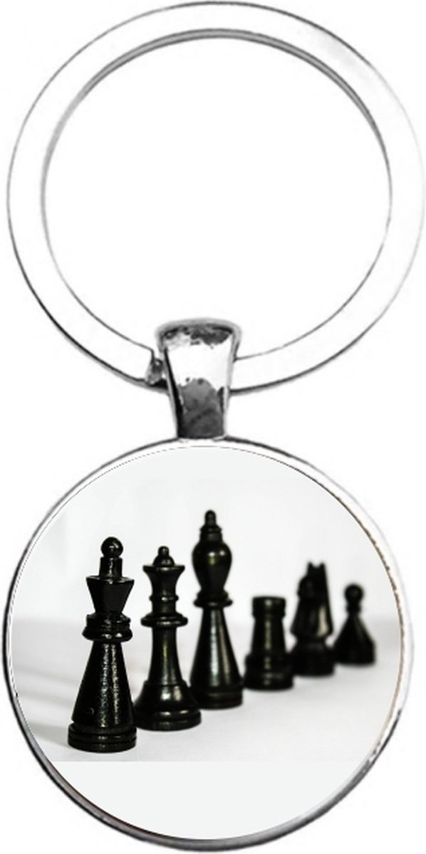 Sleutelhanger Glas - Schaakstukken