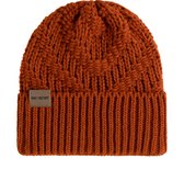 Knit Factory Sally Gebreide Muts Heren & Dames - Beanie hat - Terra - Grofgebreid - Warme oranje Wintermuts - Unisex - One Size