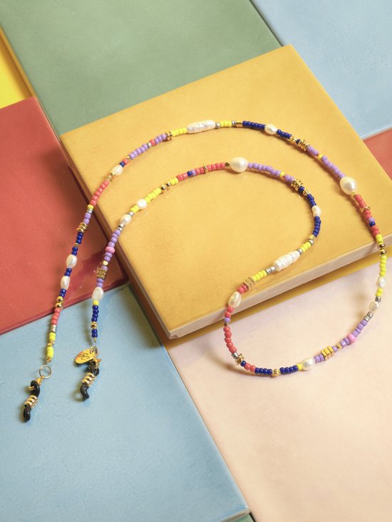 Brillenkoord luxe - elegante kleurrijke kralen - Lizzy van der Ligt - kralen/parels - Zonnebrillenkoord | SUNNY CORDS