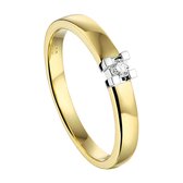 The Jewelry Collection Ring - Diamant 0.05 Ct. - Maat 52 - Bicolor Goud (14 Krt.)