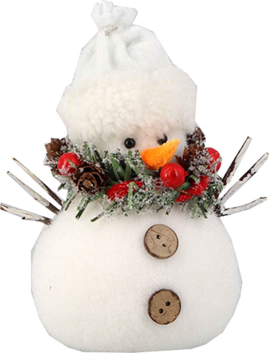 H.18cm Polar Snowman - Plastic - Wit - SILUMEN