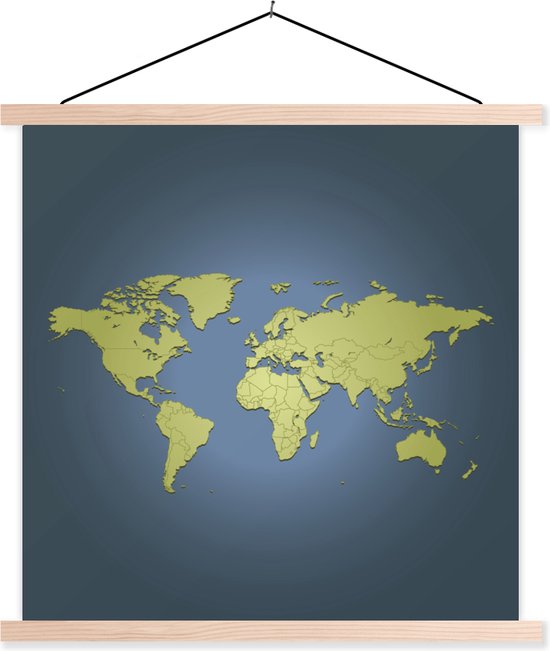 Posterhanger Incl Poster Schoolplaat Wereldkaart Simpel Groen posterhanger-incl-poster-schoolplaat-wereldkaart-simpel-groen