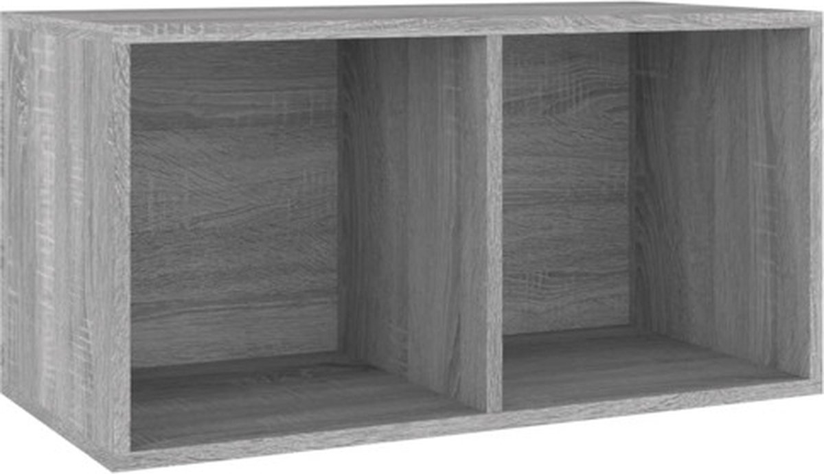 vidaXL - Opbergbox - voor - LP's - 71x34x36 - cm - bewerkt - hout - grijs - sonoma - eiken