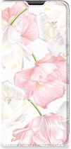 Stand Case Hoesje Cadeau voor Mama Motorola Moto G51 5G Smart Cover Mooie Bloemen
