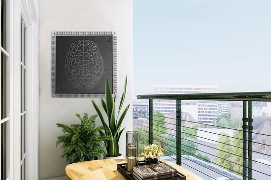 Une illustration d'affiche de jardin de cerveaux en forme artificielle 50x50 cm - petit - Toile de jardin / Toile d'extérieur / Peintures pour l'extérieur (décoration de jardin)