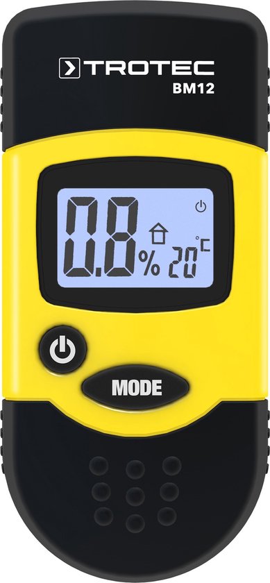TROTEC Vochtmeter BM12 - hout- en bouwvocht - staalmeetstift vervangbaar - °C of °F - Trotec