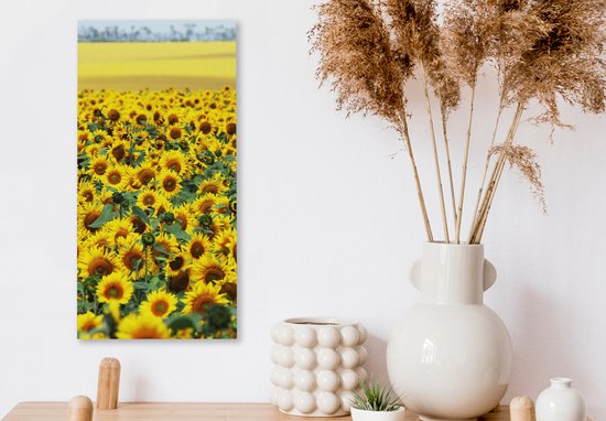 Tableau sur toile Tournesol - Fleurs - Nature - 20x40 cm - Décoration murale