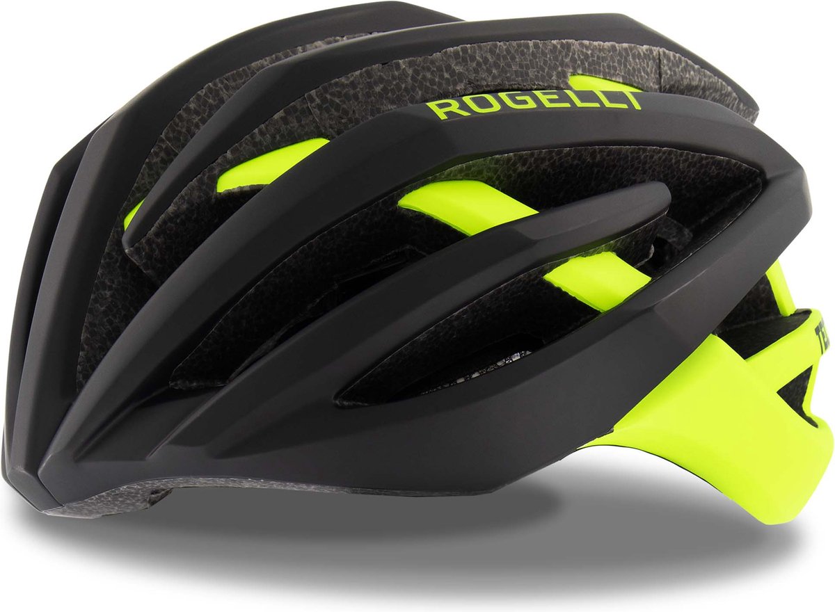 Rogelli Tecta Fietshelm - Sporthelm - Helm Volwassenen - Zwart/Fluor - Maat S/M - 54-58 cm