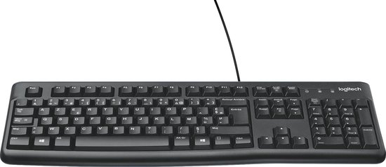 Zwart Logitech toetsenbord met Franse AZERTY-indeling en cijferblok