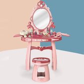 Coiffeuse enfant - table de maquillage avec miroir - 44x24,5x76cm - rose