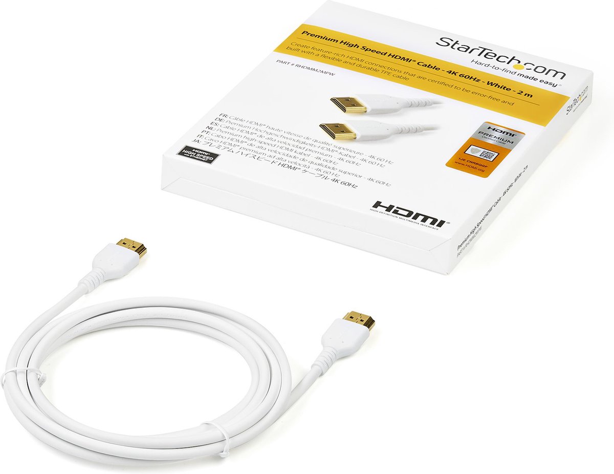 HDMI Cable Startech RHDMM2MPW 4K Ultra HD White (2 m)