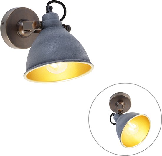 Home Sweet Home - Industriële Wandlamp Denton - Muurlamp Gemaakt Van Hout Antraciet 35 11 13cm Wandlamp Geschikt Voor Woonkamer Slaapkamer Geschikt Voor E27 Led Lichtbron