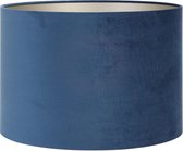 Light & Living Cilinder Lampenkap Velours - Petrol Blue - Ø50x38cm - voor Tafellampen, Staande lamp, Hanglampen