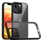 Smartphonica TPU Sterk Hoesje Met Doorzichtige Achterkant voor iPhone 13 Mini - Zwart / Back Cover geschikt voor Apple iPhone 13 Mini