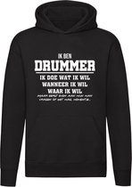 Ik ben drummer | Unisex | Trui | Sweater | Hoodie | Capuchon | Zwart