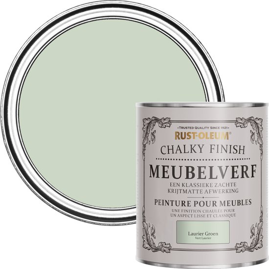 Foto: Rust oleum groen chalky finish meubelverf lauriergroen 750ml