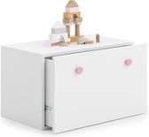 INGA - Speelgoed kist - 70,6x41,6x41,6cm - wit roze