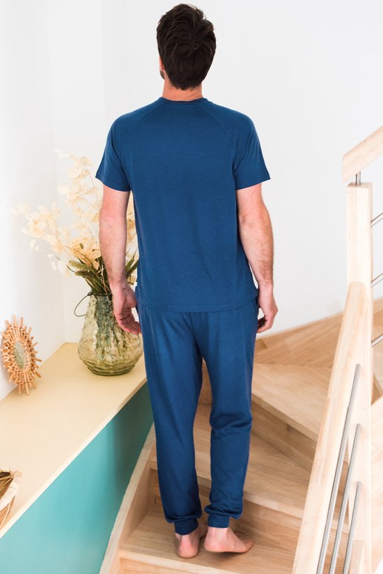 Sonora Pantalon de Pyjama Homme Coton Bio TENCEL M Bleu Nuit | bol.com
