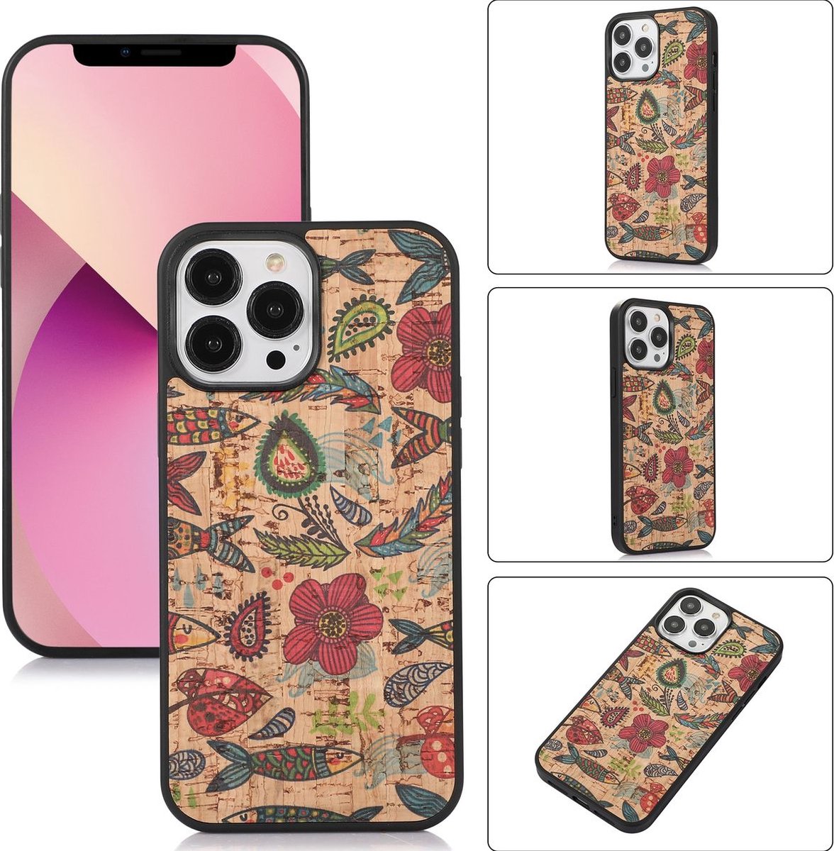 Mobigear Hoesje geschikt voor Apple iPhone 14 Plus Telefoonhoesje Flexibel TPU | Mobigear Cork Backcover | iPhone 14 Plus Case | Back Cover - Model 2