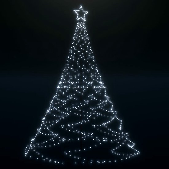 knelpunt Knorrig Contour vidaXL Kerstboom met metalen paal en 500 LED's 3 m koudwit | bol.com