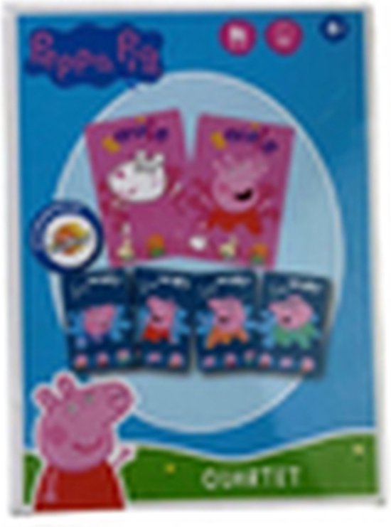 Afbeelding van het spel Peppa Pig Quartet spel - Roze / Multicolor - Karton - 2-4 spelers - Vanaf 4 jaar - Spel - Kaartspel - Speelgoed - Spelen - Kwartet