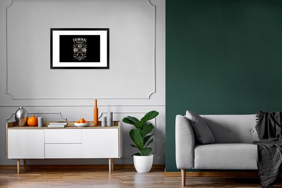 Cadre photo avec affiche - Mancave - Armes - Crime - Vintage - 60x40 cm - Cadre pour affiche