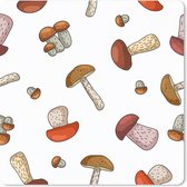 Muismat - Mousepad - Paddenstoel - Patroon - Cartoon - 30x30 cm - Muismatten